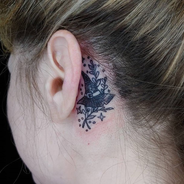 Womens Tattoo Ideas With Witch Hat Design