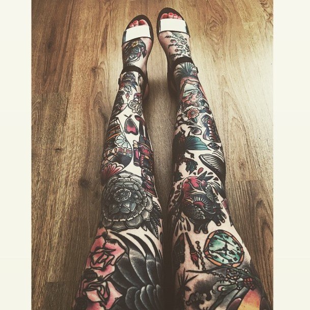 Womens Tattoo On Legs