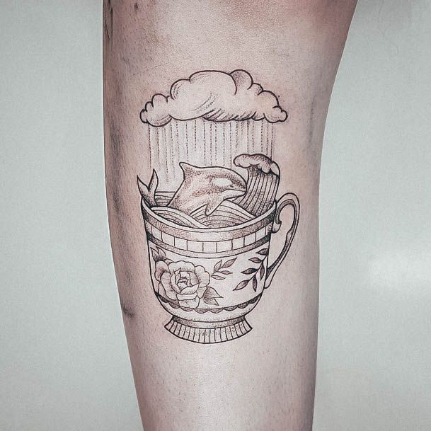 Womens Tea Cup Super Tattoo Designs