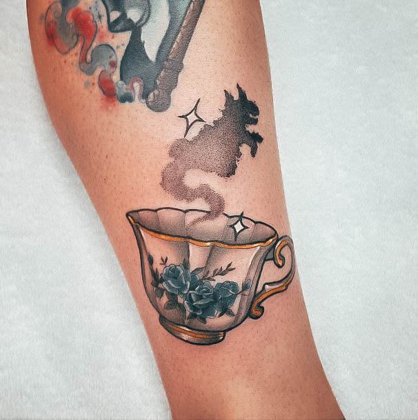 Womens Tea Cup Tattoo Design Ideas