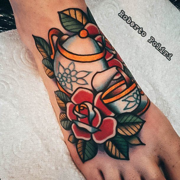 Womens Tea Cup Tattoo Looks