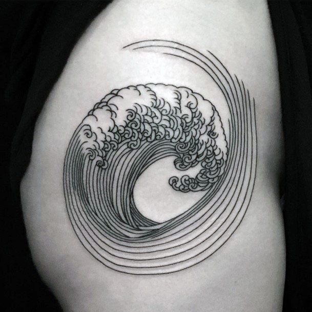 Womens Terrific Grey Waves Tattoo