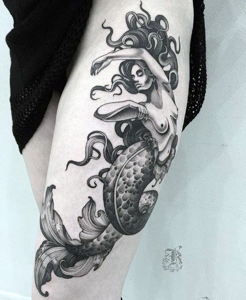 Womens Thigh Tattoo Lovely