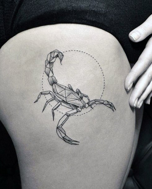 Womens Thighs Scorpion Tattoo