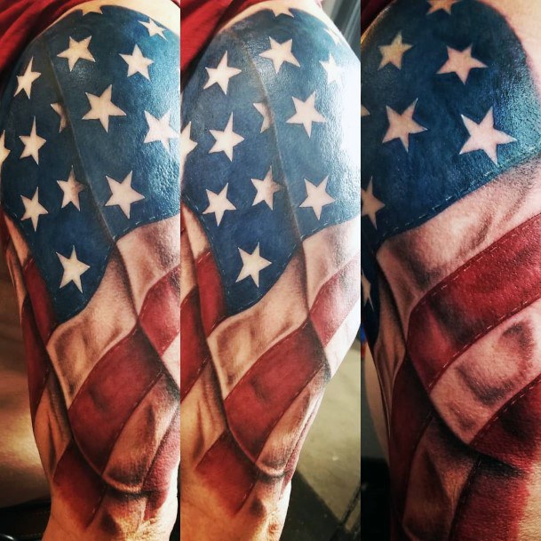 Womens Thighs Superb American Flag Tattoo