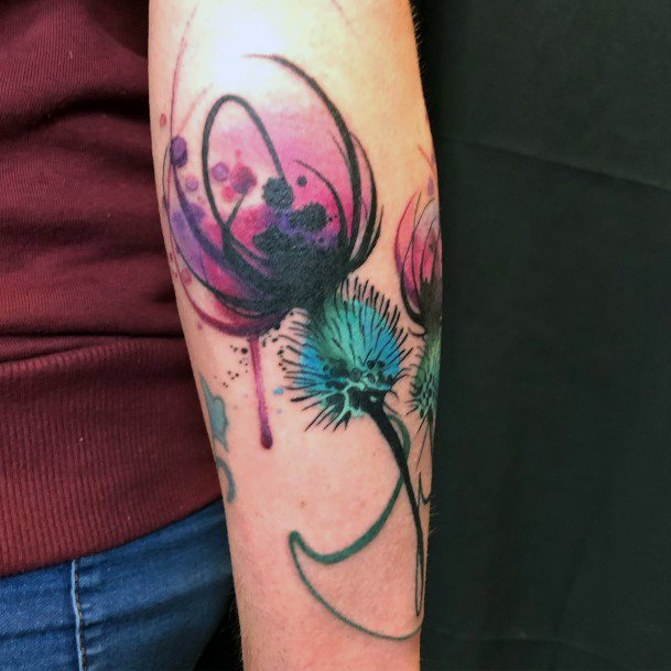 Womens Thistle Girly Tattoo Designs