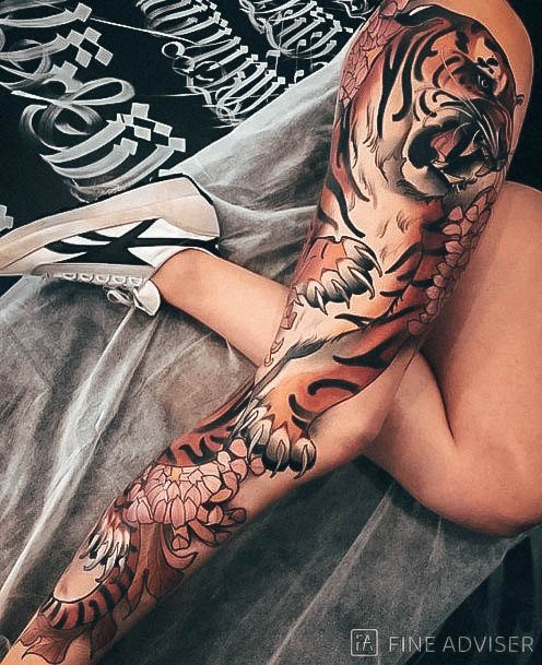 Womens Tiger Good Looking Tattoos