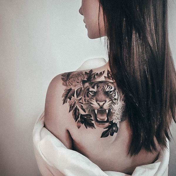 Womens Tiger Super Tattoo Designs Shoulder