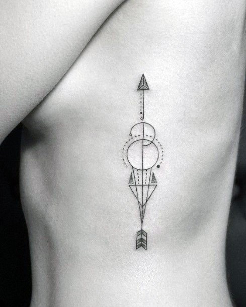 Womens Torso Circular Arrow Tattoo