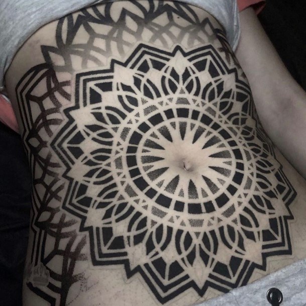 Womens Torso Cool Black Mandala Tattoo