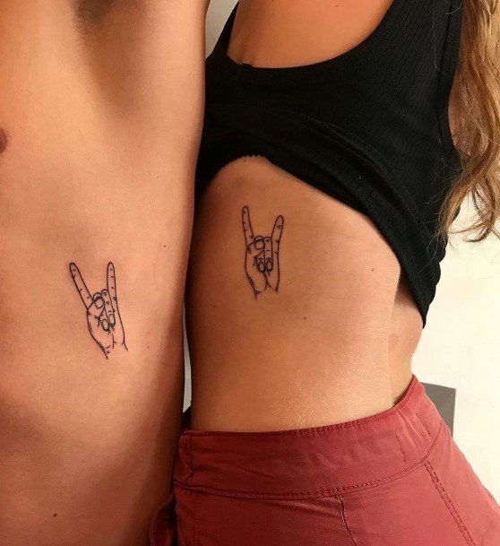 Womens Torso Finger Symbolic Tattoo Matching