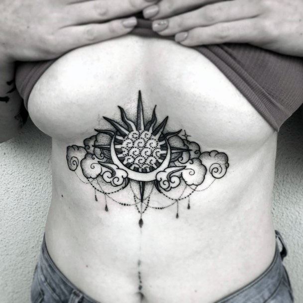 Womens Torso Gorgeous Sun Tattoo