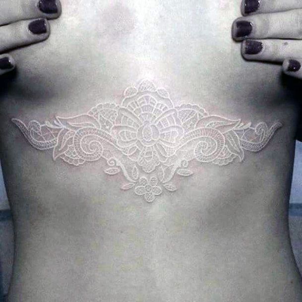 Womens Torso Lovely White Ink Tattoo