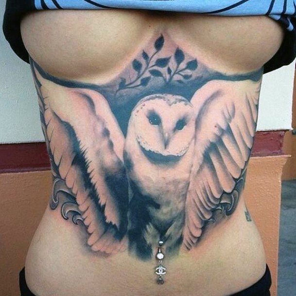 Womens Torso Marvellous Owl Tattoo