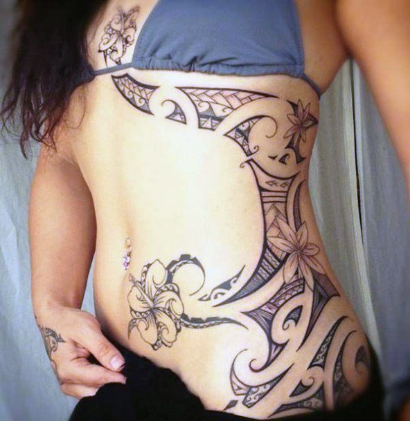 Womens Torso Mighty Tribal Tattoo