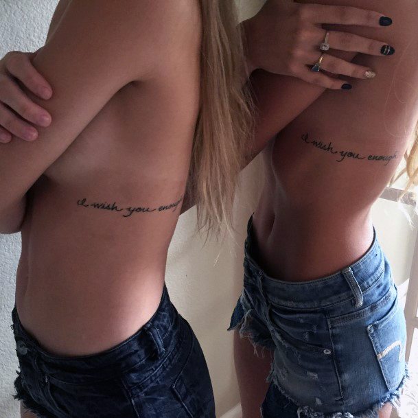 Womens Torso Sister Tattoo Quote