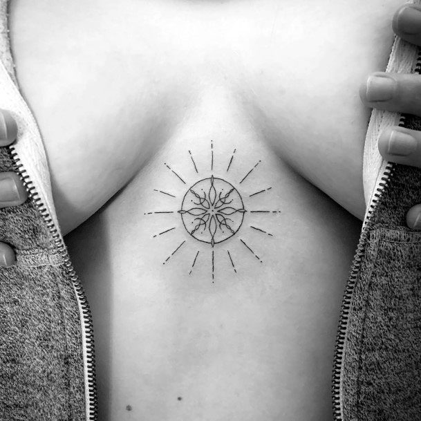 Womens Torso Sun Tattoo