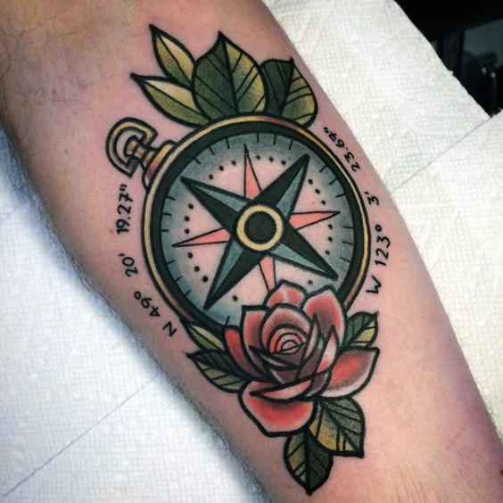 Womens Traditional Tattoo Compass