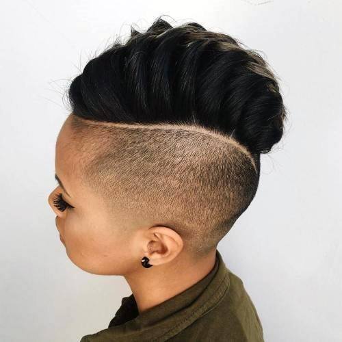 Womens Trendy Shaved Hairstyles With Mohawk
