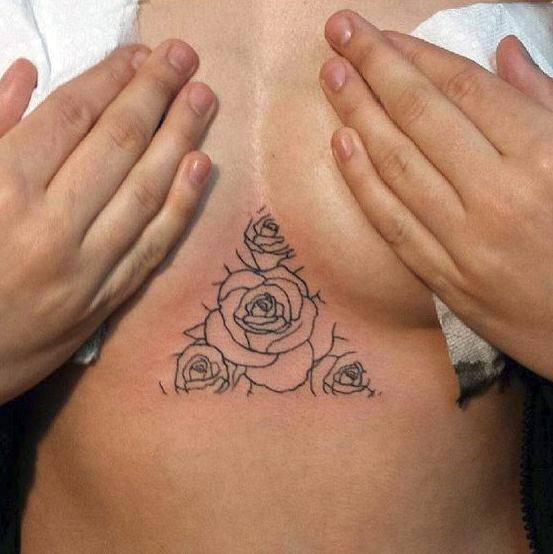 Womens Triangular Underboob Tattoo