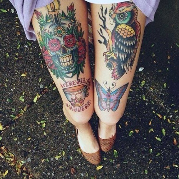 Womens Tribal Tattoo Legs