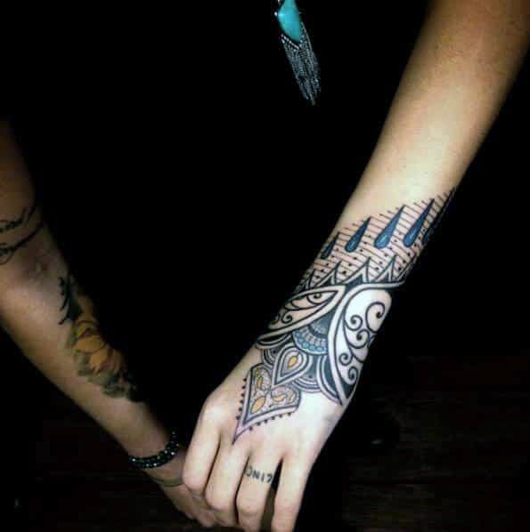 Womens Tribal Tattoo On Wrist