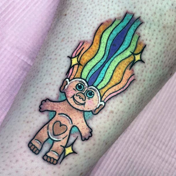 Womens Troll Doll Girly Tattoo Designs