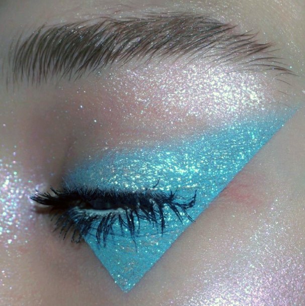 Womens Turquoise Triangular Art Unique Eyeshadow