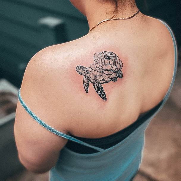 Womens Turtle Good Looking Tattoos Small Shoulder