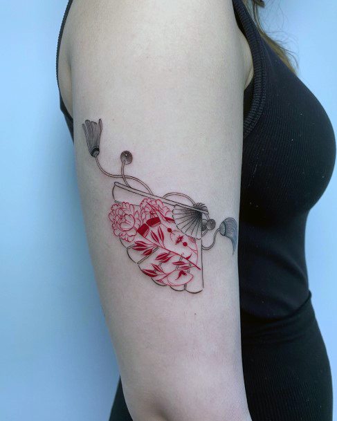 Womens Uchiwa Girly Tattoo Designs