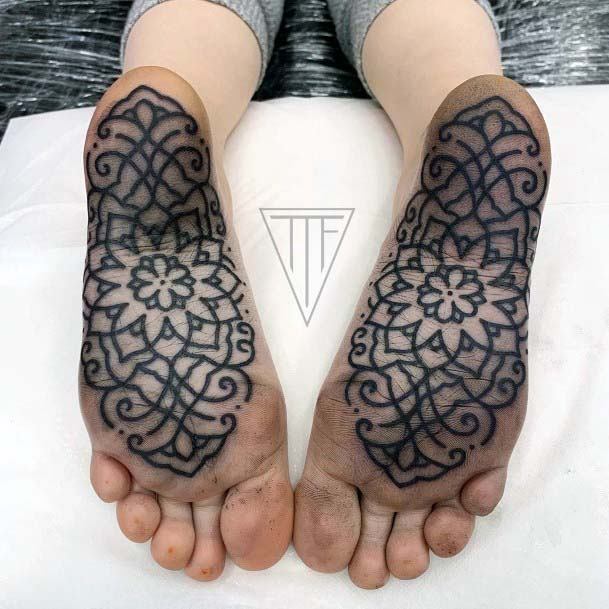 Womens Under Foot Black Tattoo