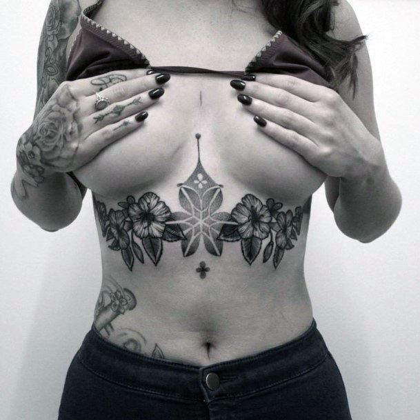 Womens Underboob Black Tattoo