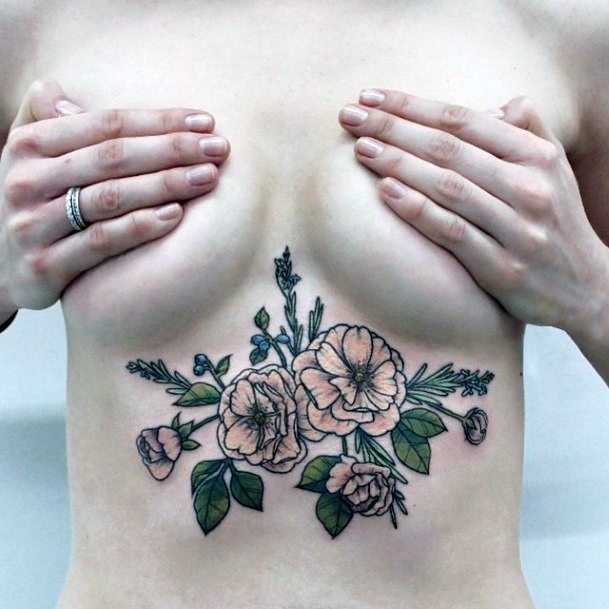 Womens Underboob Fauna Tattoo