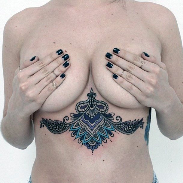 Womens Underboob Grey Tattoo