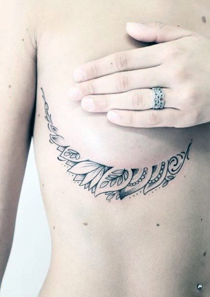 Womens Underboob Halfmoon Design Tattoo