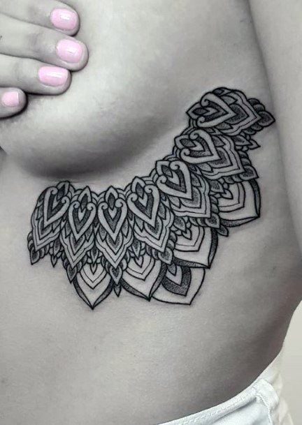 Womens Underboob Henna Tattoo