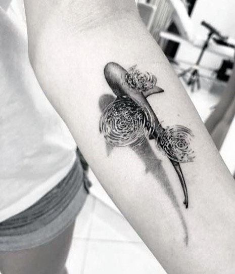 Womens Unique 3D Helicopter Tattoo