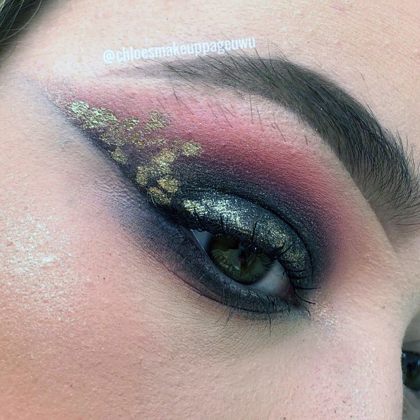 Womens Unique Golden And Black Eyeshadow