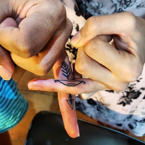 Womens Unique Matching Tattoo Fingers