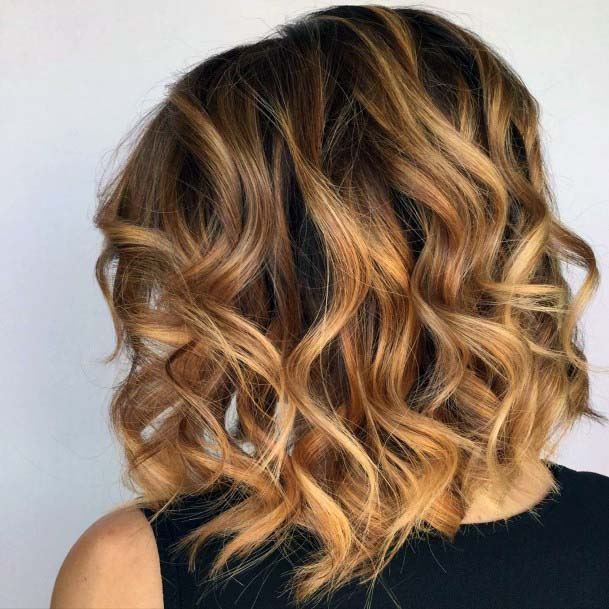 Womens Vibrant Beautiful Blonde And Brown Lob Very Curly Trendy