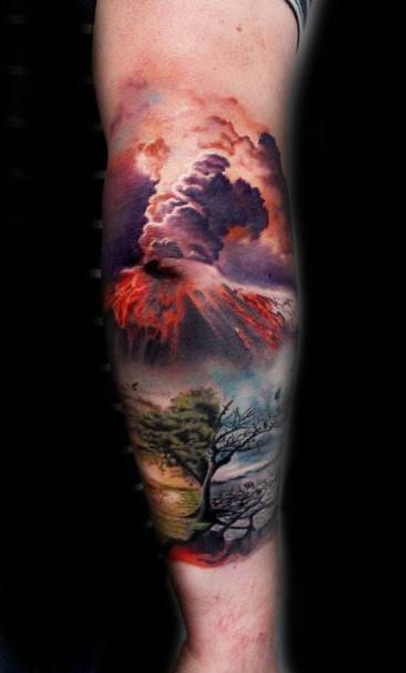 Womens Volcano Girly Tattoo Designs