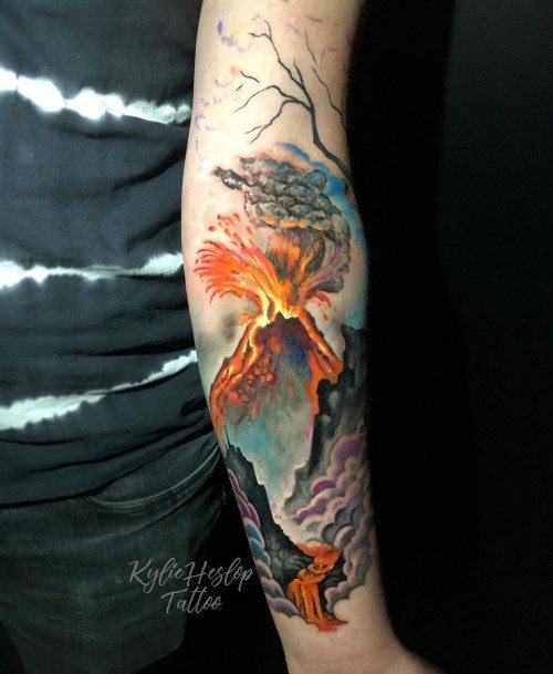 Womens Volcanoly Volcano Tattoo Ideas