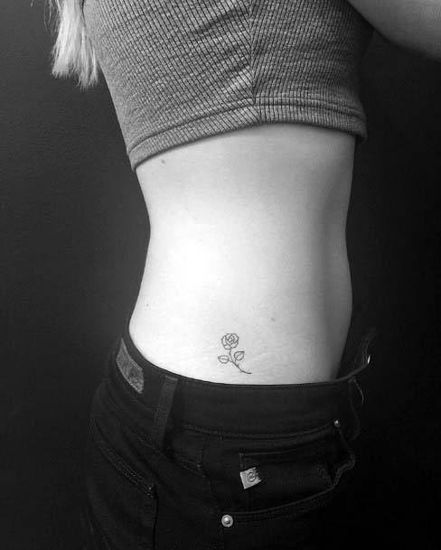 Womens Waist Small Cute Flower Tattoo