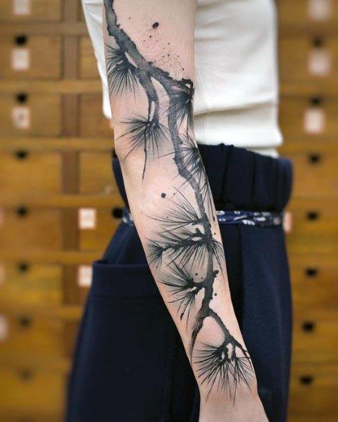 Womens Watercolor Plant Tattoo Sleeves