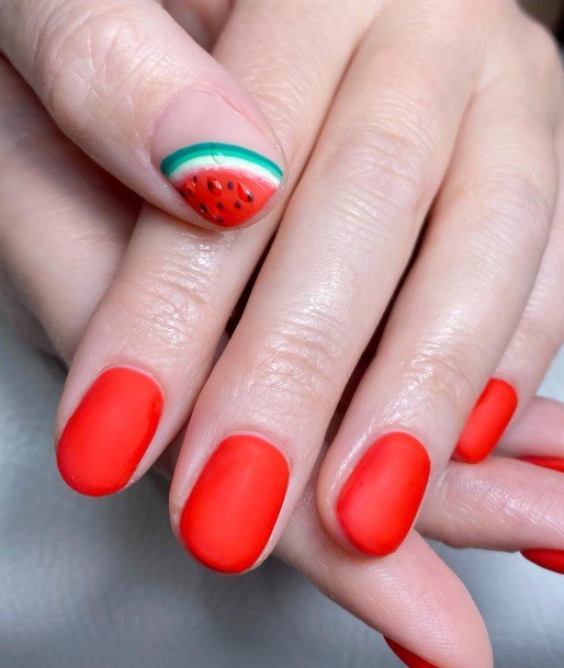 Womens Watermelon Girly Nail Designs