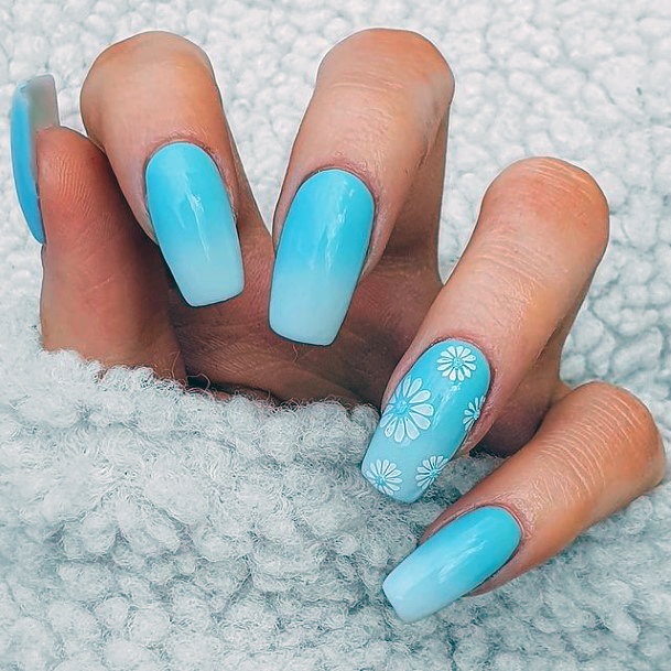 Womens Watery Blue April Nails