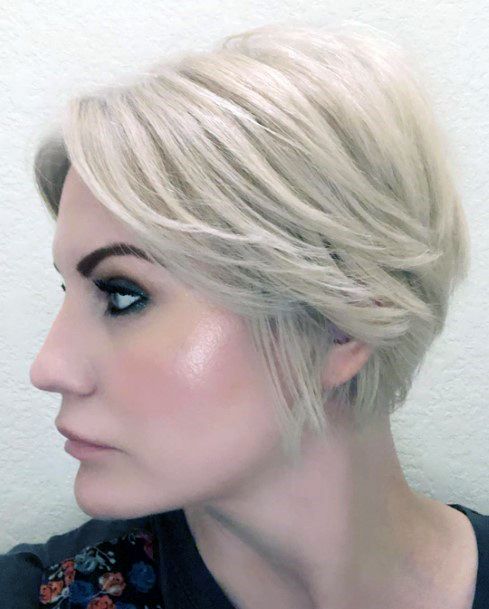 Womens White Modern Hairstyle Bob