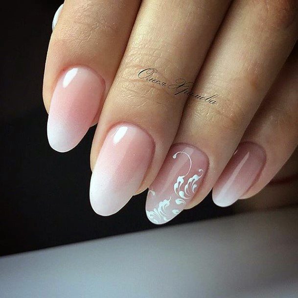 Womens White Prom Girly Nail Designs