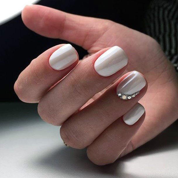 Womens White Prom Nails