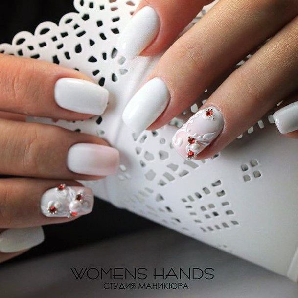 Womens White Prom Super Nail Designs